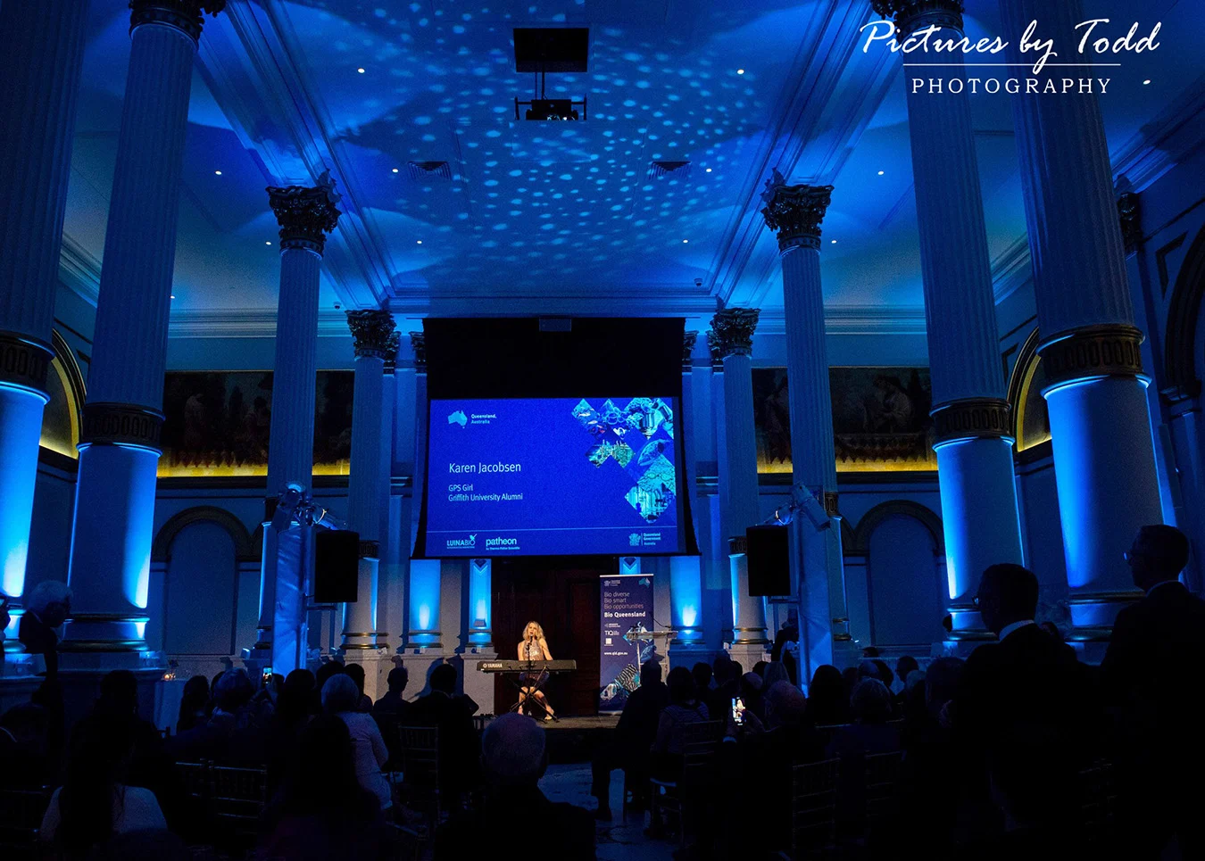 Corporate Ballroom w. Stage – Pictures By Todd Corporate ballroom with stage and blue lighting