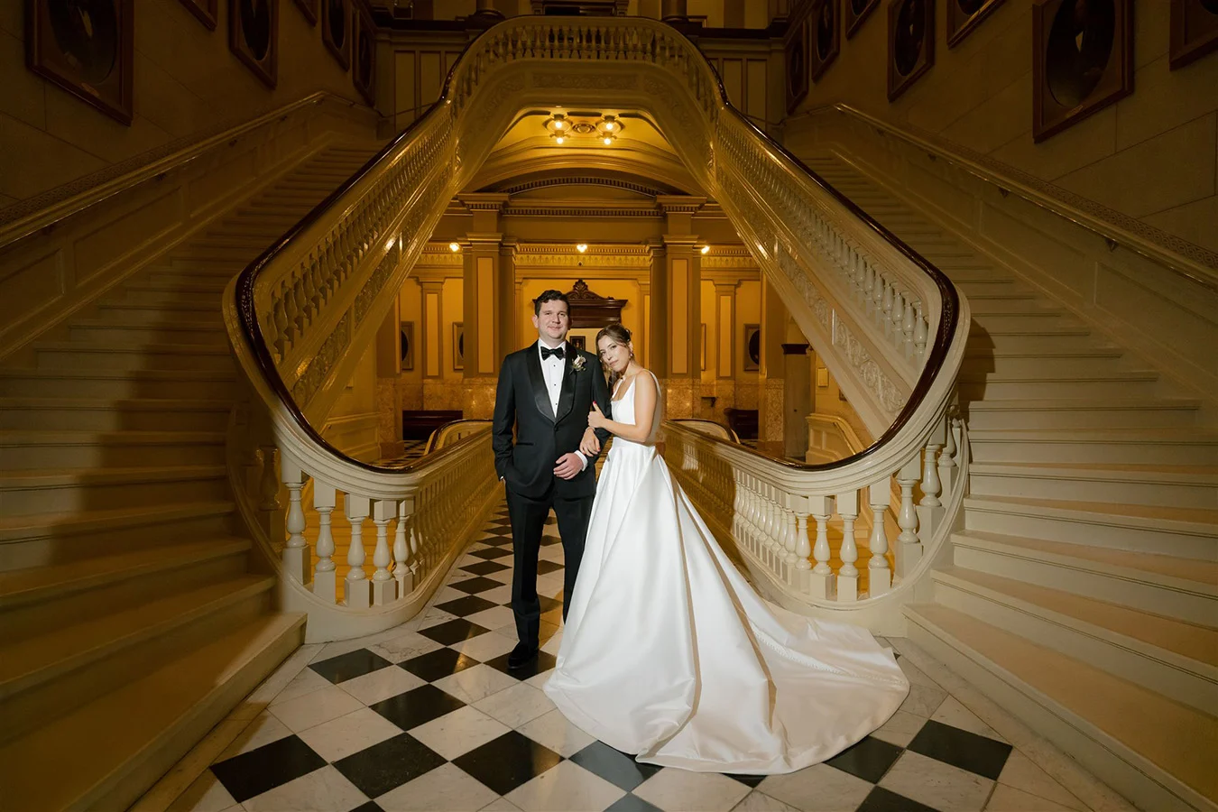 LM-preview-20_websize Bridge and groom surrounded by ornate staircases